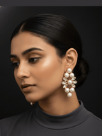 Aganya kreation Earrings Kanchan Real Pearl kundan Earrings - Elegant & Handcrafted Jewelry