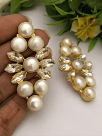 Aganya kreation Earrings Kanchan Real Pearl kundan Earrings - Elegant & Handcrafted Jewelry