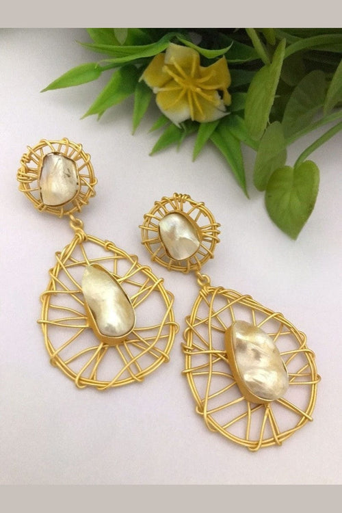 Aganya kreation Earrings Kavya Real Pearl Earrings - Elegant & Handcrafted Jewelry