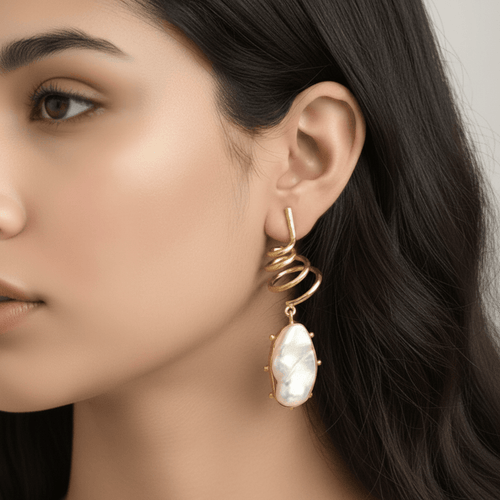 Aganya kreation Earrings Laksha real pearl earrings