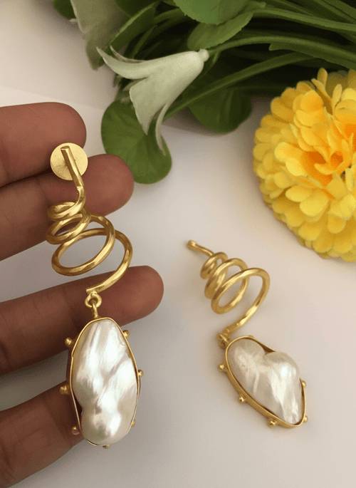 Aganya kreation Earrings Laksha real pearl earrings