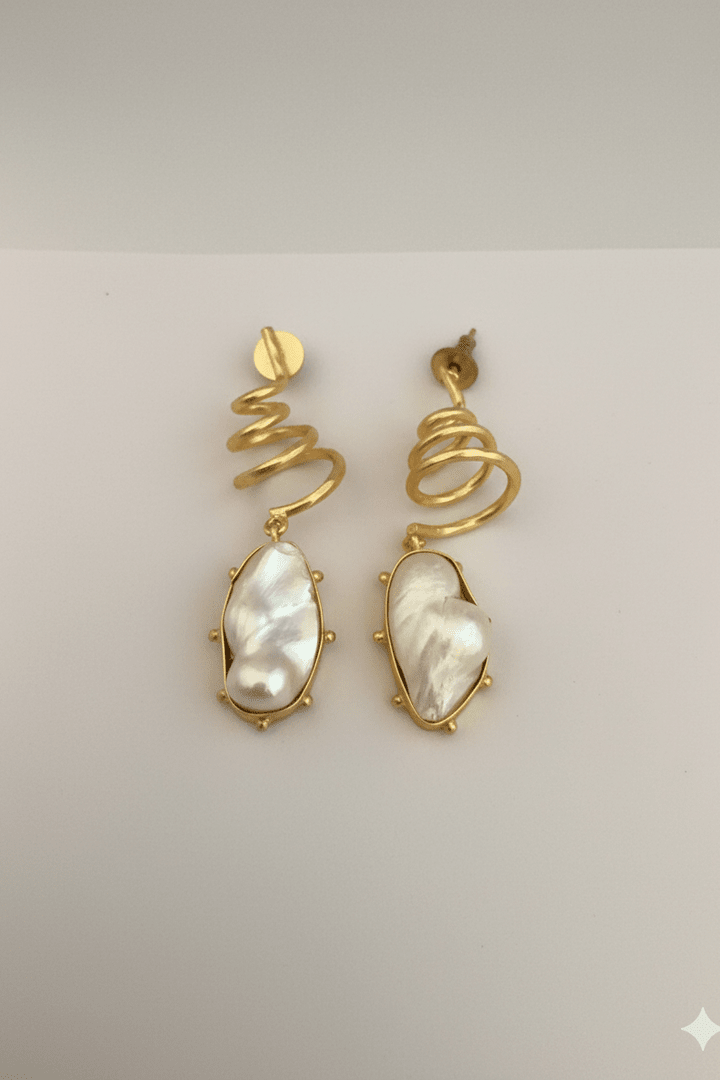 Aganya kreation Earrings Laksha real pearl earrings