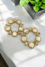 Aganya kreation Earrings Livia Real Pearl Hoops - Elegant Brass Earrings