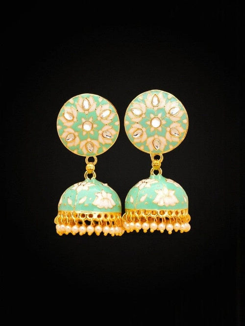 Aganya kreation Earrings Lotus Earing - Exquisite Meenakari & Brass Jewelry