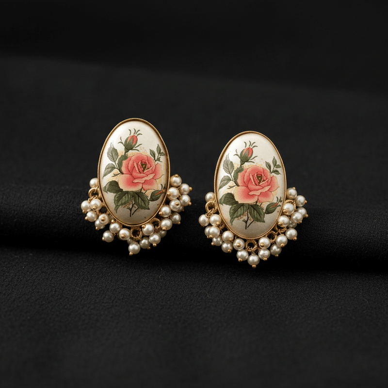 Aganya kreation Earrings Lucia Real Pearl Earrings - Elegant 18k Gold Polish Design
