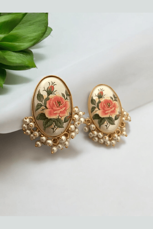 Aganya kreation Earrings Lucia Real Pearl Earrings - Elegant 18k Gold Polish Design