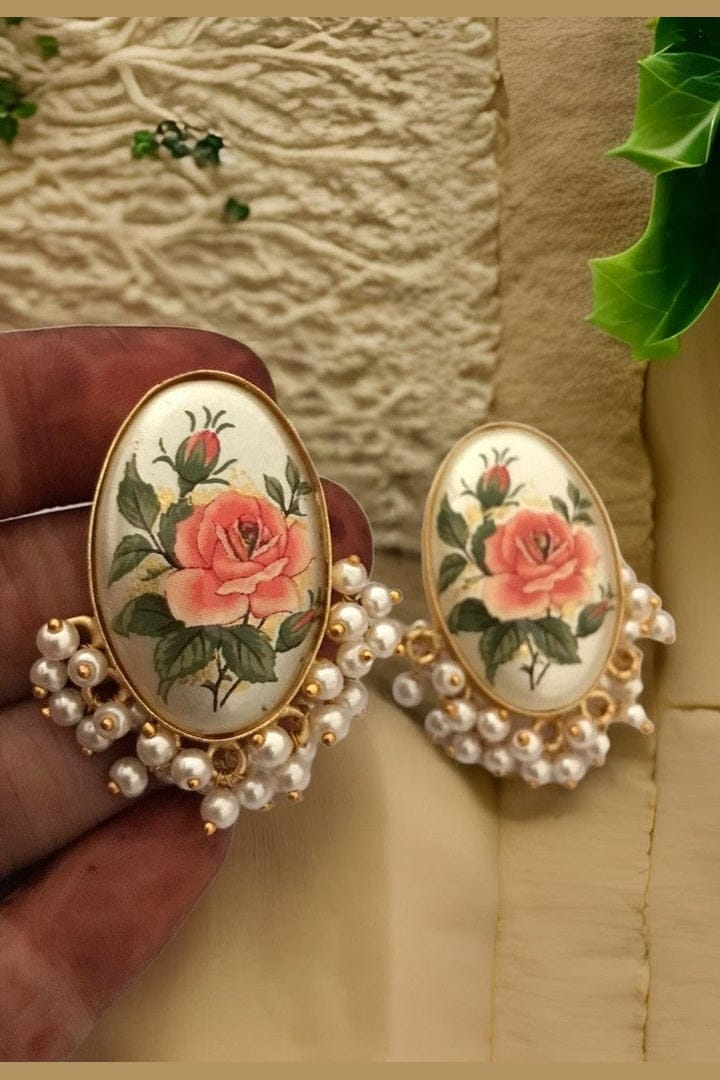 Aganya kreation Earrings Lucia Real Pearl Earrings - Elegant 18k Gold Polish Design