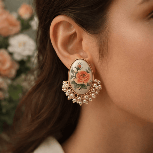 Aganya kreation Earrings Lucia Real Pearl Earrings - Elegant 18k Gold Polish Design