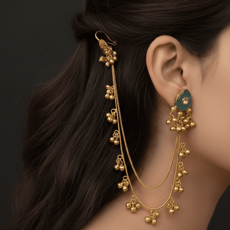 Aganya kreation Earrings Malini kundan kashmiri earrings