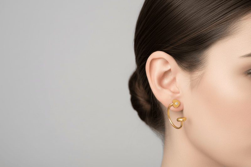 Aganya kreation Earrings Mellica 18k Gold Plated Stainless Steel Tarnish Free Waterproof Female Earrings