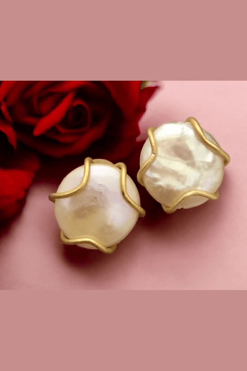 Aganya kreation Earrings Mridula Real Pearl Earrings - Elegant & Handcrafted Design