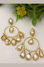 Aganya kreation Earrings Mudra Real Pearl Hoops - Elegant Handcrafted Earrings
