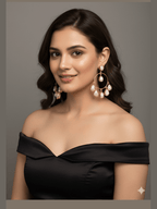 Aganya kreation Earrings Mudra Real Pearl Hoops - Elegant Handcrafted Earrings