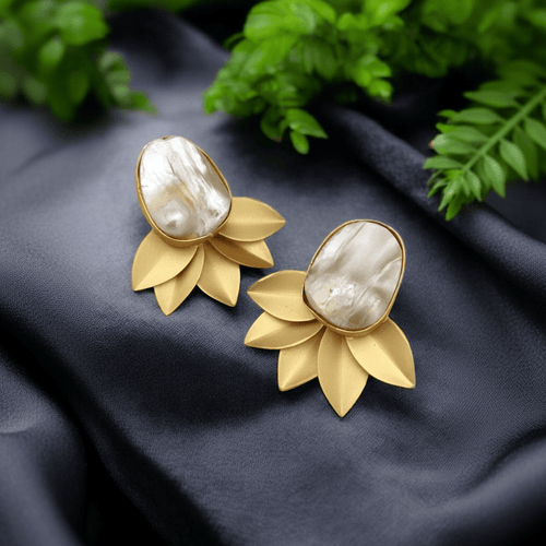 Aganya kreation Earrings Narayani Real Pearl Earrings - Elegant & Handcrafted Design