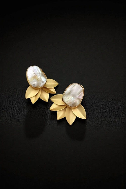 Aganya kreation Earrings Narayani Real Pearl Earrings - Elegant & Handcrafted Design