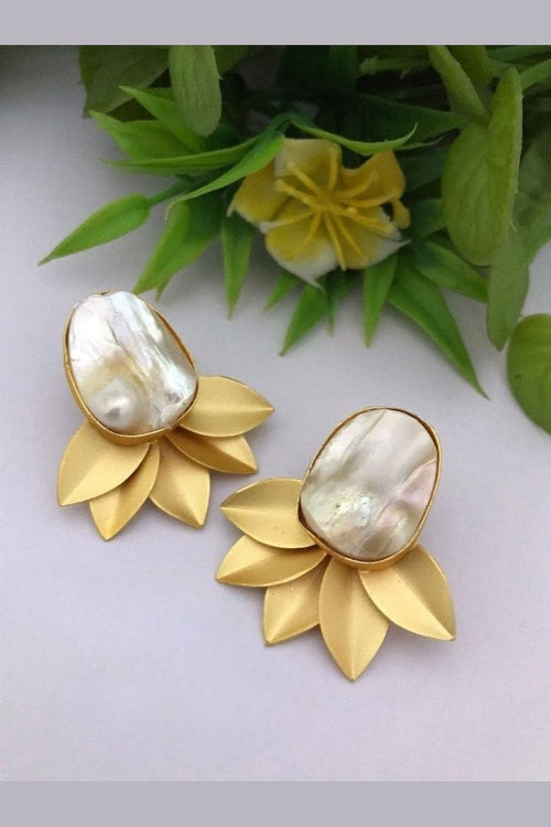 Aganya kreation Earrings Narayani Real Pearl Earrings - Elegant & Handcrafted Design