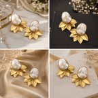 Aganya kreation Earrings Narayani Real Pearl Earrings - Elegant & Handcrafted Design