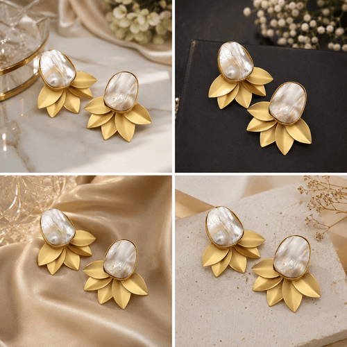 Aganya kreation Earrings Narayani Real Pearl Earrings - Elegant & Handcrafted Design