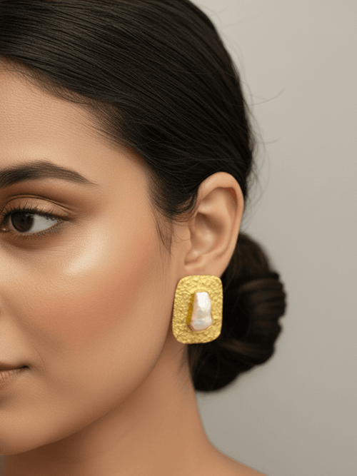 Aganya kreation Earrings Neveah Real Pearl Earrings - Timeless Elegance