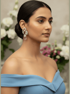 Aganya kreation Earrings Rabiya Diamond Look Earrings - Elegant Silver Plated Design
