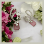 Aganya kreation Earrings Rabiya Diamond Look Earrings - Elegant Silver Plated Design