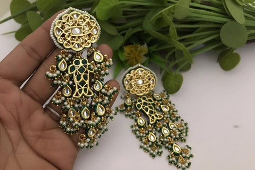 Aganya kreation Earrings Rahini Kundan Earrings - Ethnic Elegance in Gold Polish
