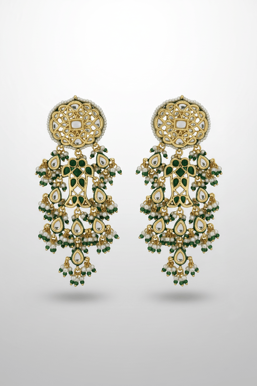 Aganya kreation Earrings Rahini Kundan Earrings - Ethnic Elegance in Gold Polish