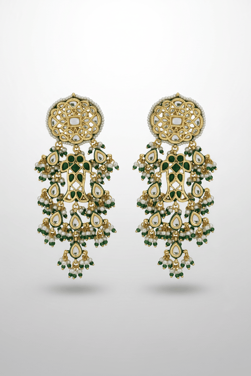 Aganya kreation Earrings Rahini Kundan Earrings - Ethnic Elegance in Gold Polish
