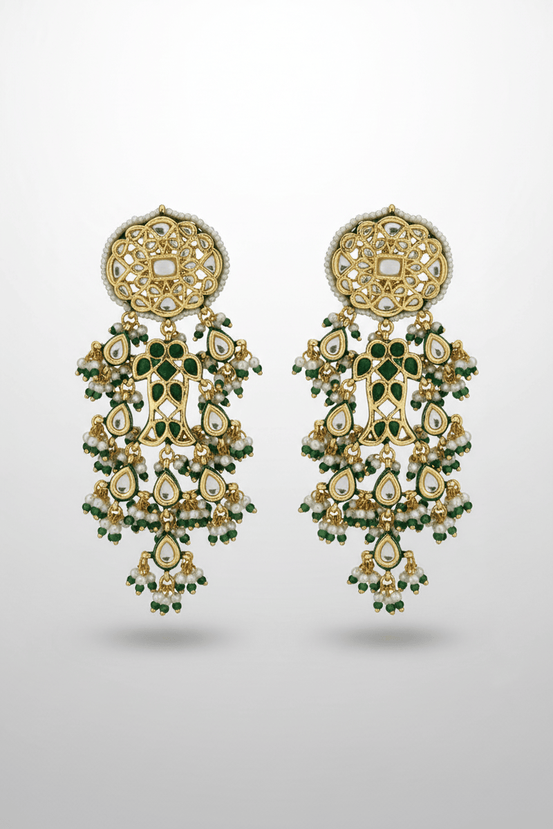 Aganya kreation Earrings Rahini Kundan Earrings - Ethnic Elegance in Gold Polish