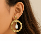 Aganya kreation Earrings Real Pearl Julia Hoops - Elegant Ethnic & Western Earrings