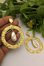 Aganya kreation Earrings Real Pearl Julia Hoops - Elegant Ethnic & Western Earrings