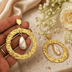 Aganya kreation Earrings Real Pearl Julia Hoops - Elegant Ethnic & Western Earrings