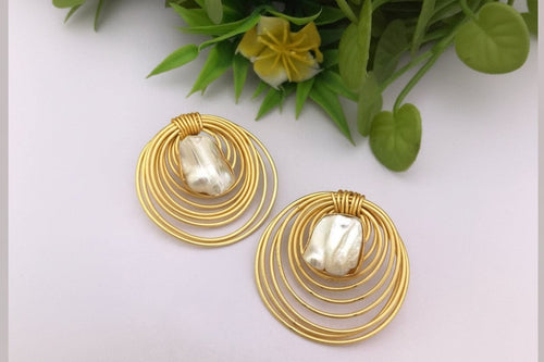Aganya kreation Earrings Real Pearl Krushna Earrings - Ethnic & Western Elegance