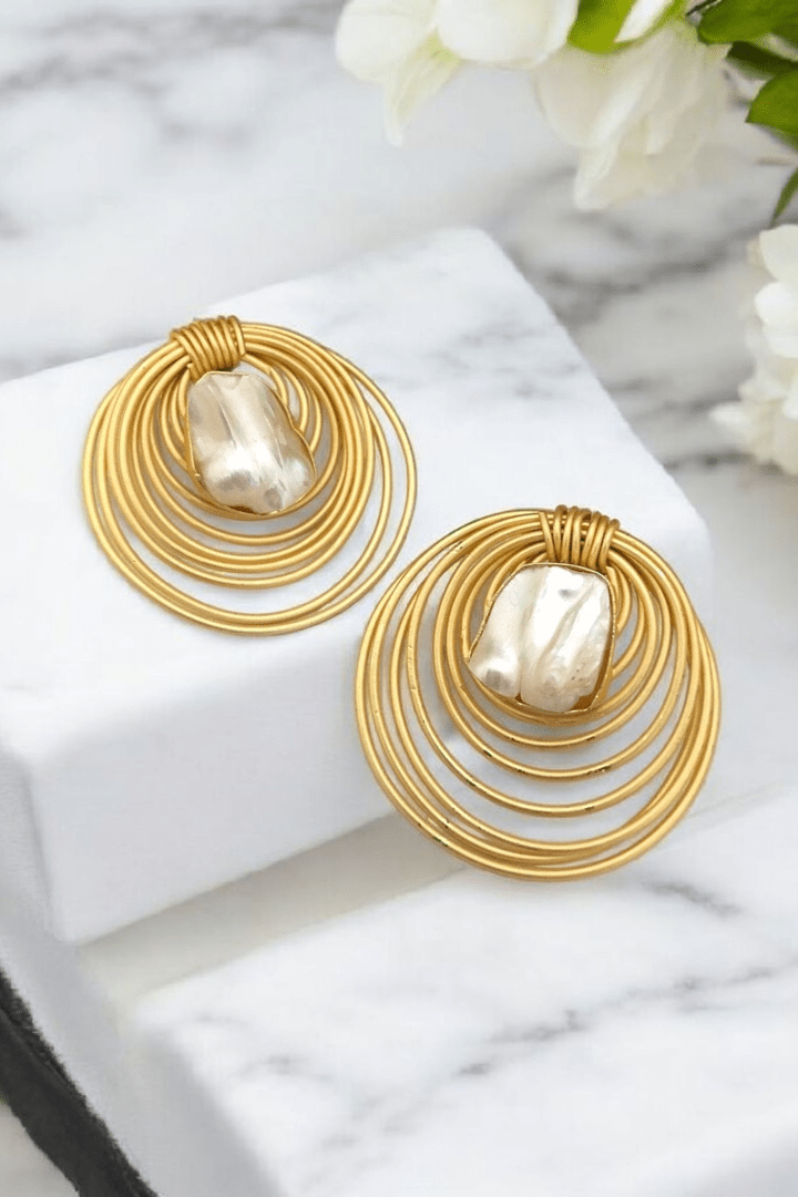 Aganya kreation Earrings Real Pearl Krushna Earrings - Ethnic & Western Elegance