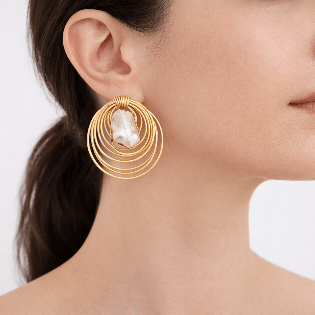 Aganya kreation Earrings Real Pearl Krushna Earrings - Ethnic & Western Elegance