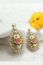 Aganya kreation Earrings Real Pearl Laya Earrings - Elegant Brass & Gold Finish