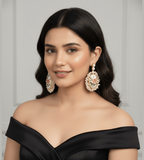 Aganya kreation Earrings Real Pearl Laya Earrings - Elegant Brass & Gold Finish
