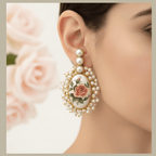 Aganya kreation Earrings Real Pearl Laya Earrings - Elegant Brass & Gold Finish