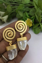 Aganya kreation Earrings Real Pearl Pakhi Earrings - Ethnic & Western Elegance