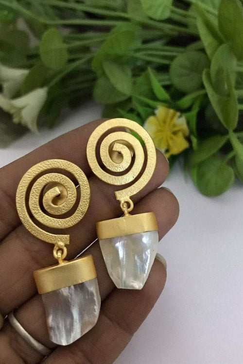 Aganya kreation Earrings Real Pearl Pakhi Earrings - Ethnic & Western Elegance