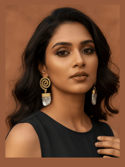 Aganya kreation Earrings Real Pearl Pakhi Earrings - Ethnic & Western Elegance