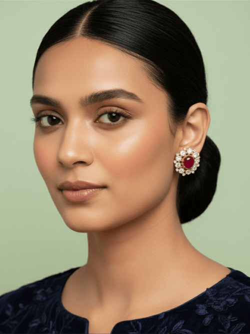 Aganya kreation Earrings Reshma Earrings (Studs) - Handmade Ethnic & Western Jewelry Blue