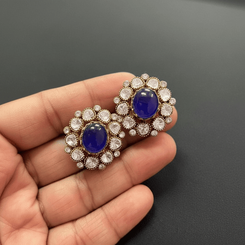 Aganya kreation Earrings Reshma Earrings (Studs) - Handmade Ethnic & Western Jewelry Blue Blue