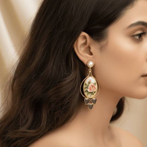 Aganya kreation Earrings Ritika Real Pearl Earrings - Elegant & Whimsical Design