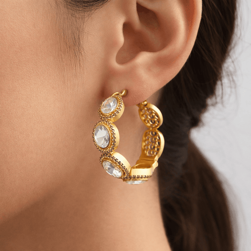 Aganya kreation Earrings Sasha Polki Kundan Baliya - Elevate Your Party Look