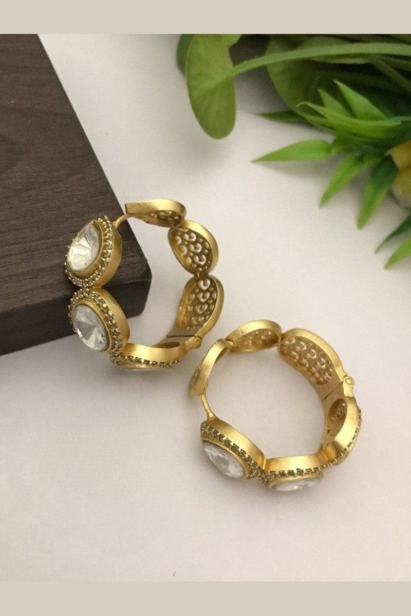 Aganya kreation Earrings Sasha Polki Kundan Baliya - Elevate Your Party Look