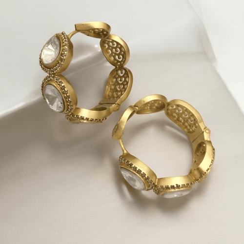 Aganya kreation Earrings Sasha Polki Kundan Baliya - Elevate Your Party Look