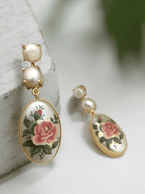 Aganya kreation Earrings Savi Real Pearl Earrings - Elegance in Every Detail