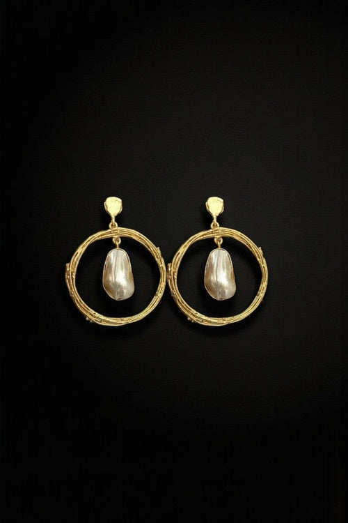Aganya kreation Earrings Shanaya Fusion Real Pearl Earrings - Timeless Elegance