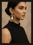 Aganya kreation Earrings Shanaya Fusion Real Pearl Earrings - Timeless Elegance